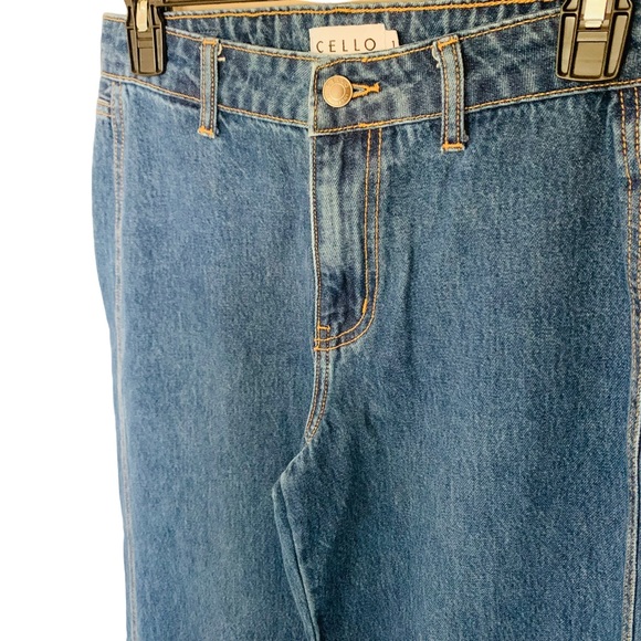 Cello | size 1 straight leg wide leg jean cut off boho 100% cotton denim - Picture 2 of 10
